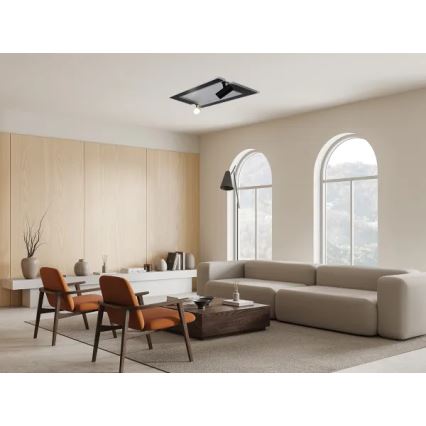 LED Prigušiva plafonjera LED/80W/230V 3000-6500K crno + Daljinski upravljač