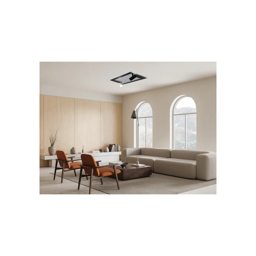 LED Prigušiva plafonjera LED/80W/230V 3000-6500K crno + Daljinski upravljač