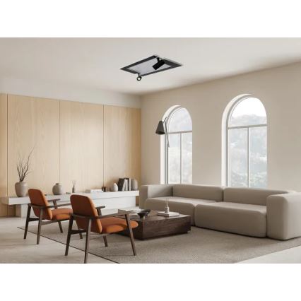 LED Prigušiva plafonjera LED/80W/230V 3000-6500K crno + Daljinski upravljač