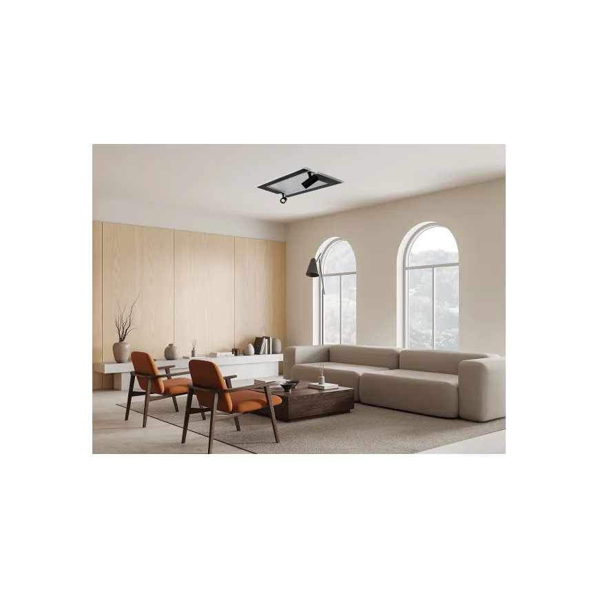 LED Prigušiva plafonjera LED/80W/230V 3000-6500K crno + Daljinski upravljač