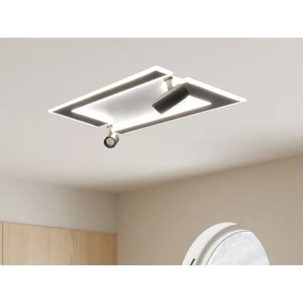 LED Prigušiva plafonjera LED/80W/230V 3000-6500K crno + Daljinski upravljač