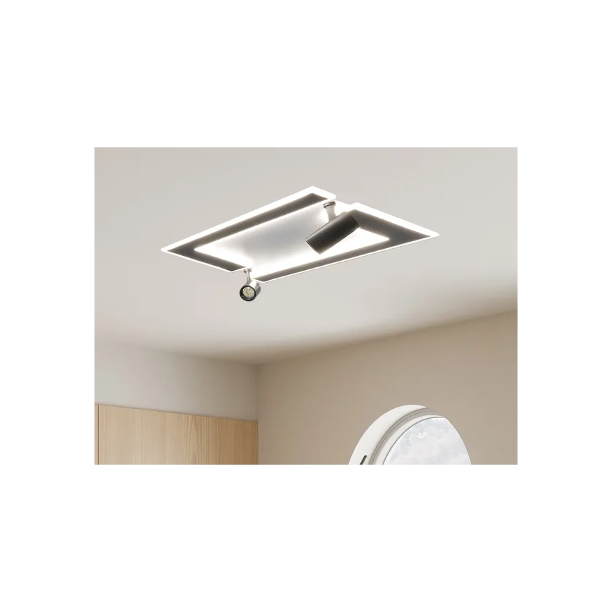 LED Prigušiva plafonjera LED/80W/230V 3000-6500K crno + Daljinski upravljač