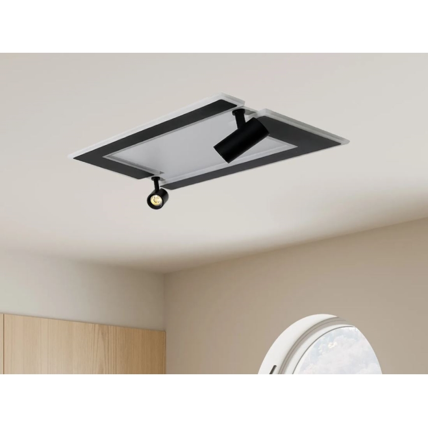 LED Prigušiva plafonjera LED/80W/230V 3000-6500K crno + Daljinski upravljač