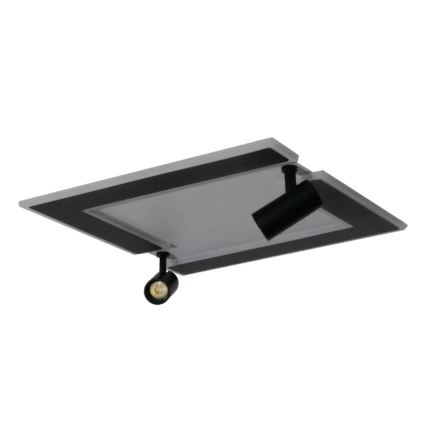 LED Prigušiva plafonjera LED/80W/230V 3000-6500K crno + Daljinski upravljač