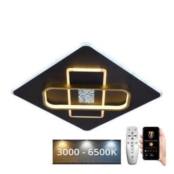 LED Prigušiva plafonjera LED/90W/230V 3000-6500K crno + Daljinski upravljač