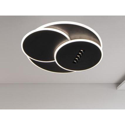LED Prigušiva plafonjera LED/90W/230V 3000-6500K crno + Daljinski upravljač