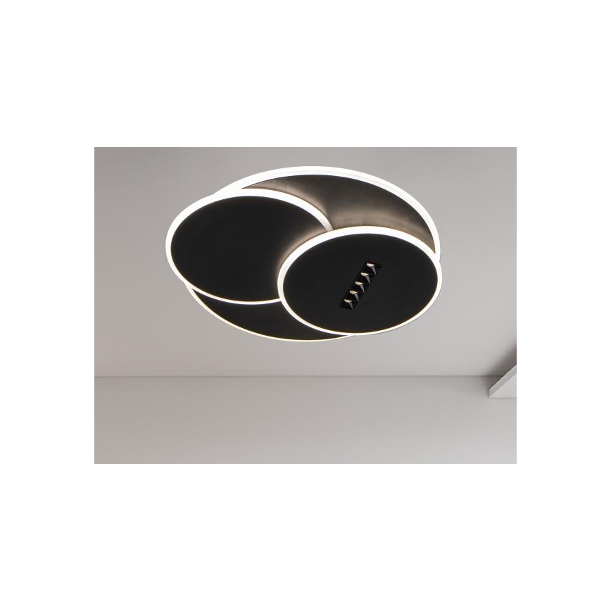 LED Prigušiva plafonjera LED/90W/230V 3000-6500K crno + Daljinski upravljač