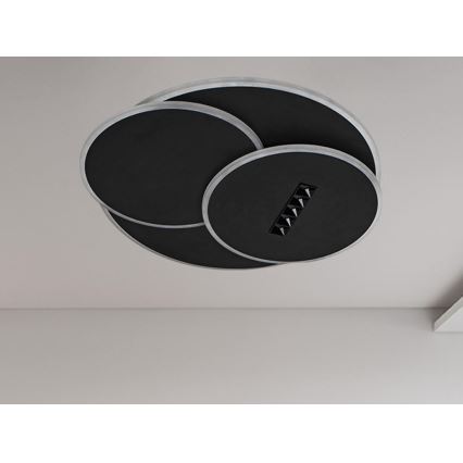 LED Prigušiva plafonjera LED/90W/230V 3000-6500K crno + Daljinski upravljač