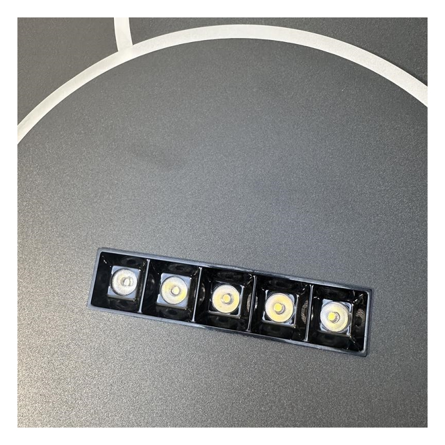 LED Prigušiva plafonjera LED/90W/230V 3000-6500K crno + Daljinski upravljač
