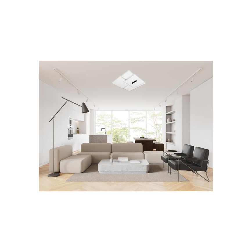 LED Prigušiva plafonjera LED/95W/230V 3000-6500K bela + Daljinski upravljač