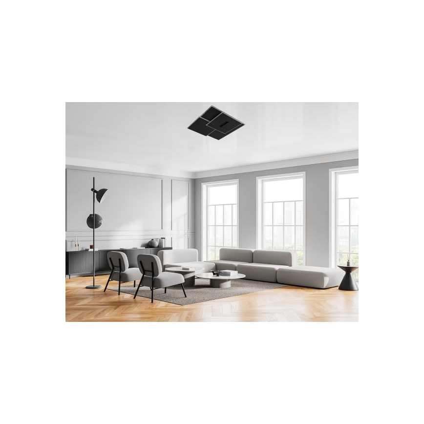 LED Prigušiva plafonjera LED/95W/230V 3000-6500K crno + Daljinski upravljač