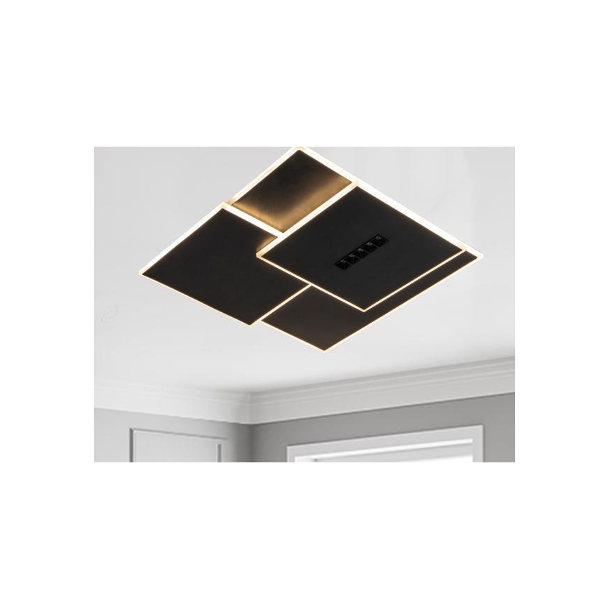 LED Prigušiva plafonjera LED/95W/230V 3000-6500K crno + Daljinski upravljač