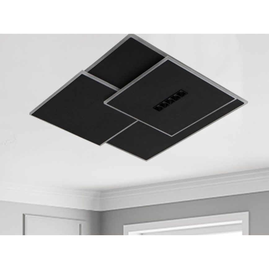 LED Prigušiva plafonjera LED/95W/230V 3000-6500K crno + Daljinski upravljač
