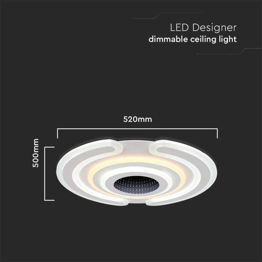 LED Prigušiva plafonjera LED/95W/230V 3000-6500K + Daljinski upravljač