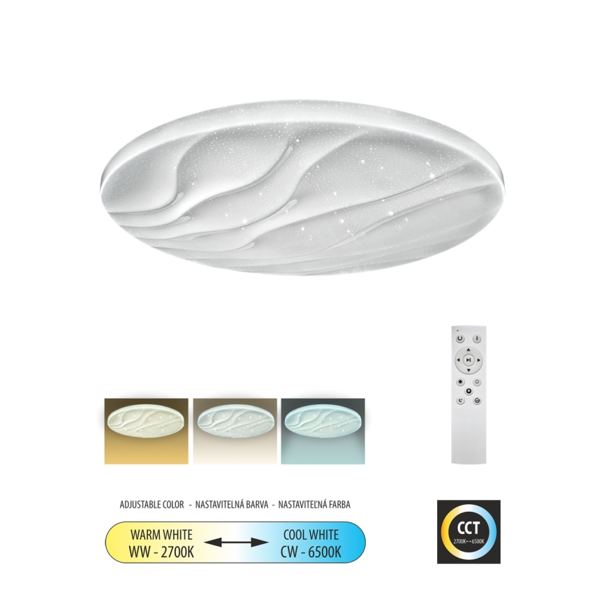 LED Prigušiva plafonjera LIKA LED/36W/230V 2700-6500K pr. 48 cm + Daljinski upravljač