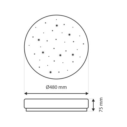 LED Prigušiva plafonjera LIKA LED/36W/230V 2700-6500K pr. 48 cm + Daljinski upravljač