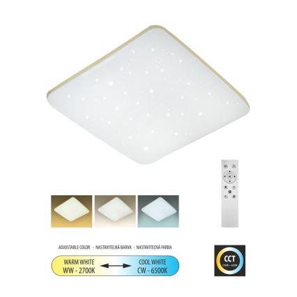 LED Prigušiva plafonjera MANA LED/36W/230V 2700-6500K 43x43 cm + Daljinski upravljač