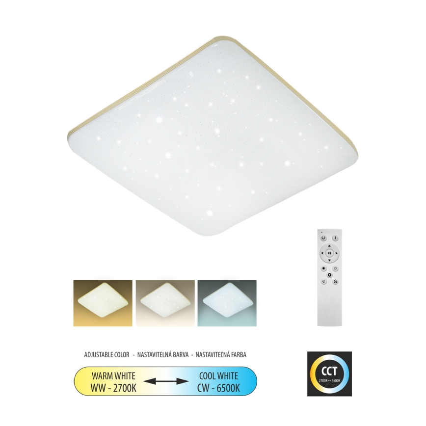 LED Prigušiva plafonjera MANA LED/36W/230V 2700-6500K 43x43 cm + Daljinski upravljač