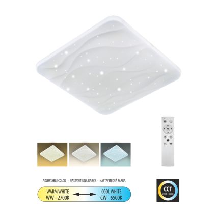 LED Prigušiva plafonjera NERIS LED/36W/230V 2700-6500K 43x43 cm + Daljinski upravljač