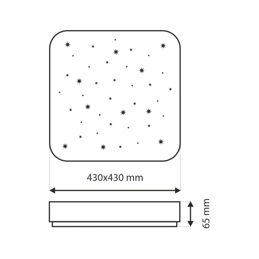 LED Prigušiva plafonjera NERIS LED/36W/230V 2700-6500K 43x43 cm + Daljinski upravljač