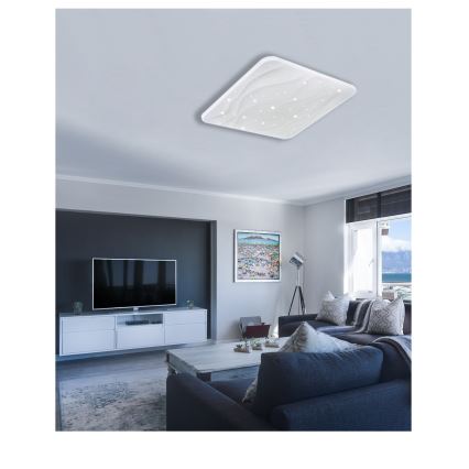 LED Prigušiva plafonjera NERIS LED/60W/230V 2700-6500K 53x53 cm + Daljinski upravljač