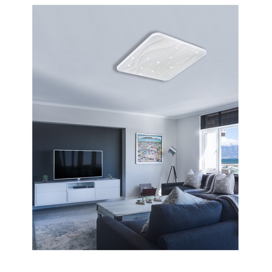 LED Prigušiva plafonjera NERIS LED/60W/230V 2700-6500K 53x53 cm + Daljinski upravljač