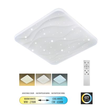 LED Prigušiva plafonjera NERIS LED/60W/230V 2700-6500K 53x53 cm + Daljinski upravljač