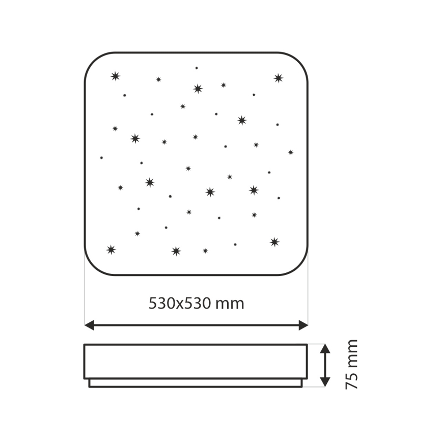 LED Prigušiva plafonjera NERIS LED/60W/230V 2700-6500K 53x53 cm + Daljinski upravljač