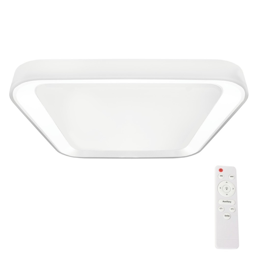 LED Prigušiva plafonjera QUADRO LED/66W/230V 3000-6000K bela + Daljinski upravljač