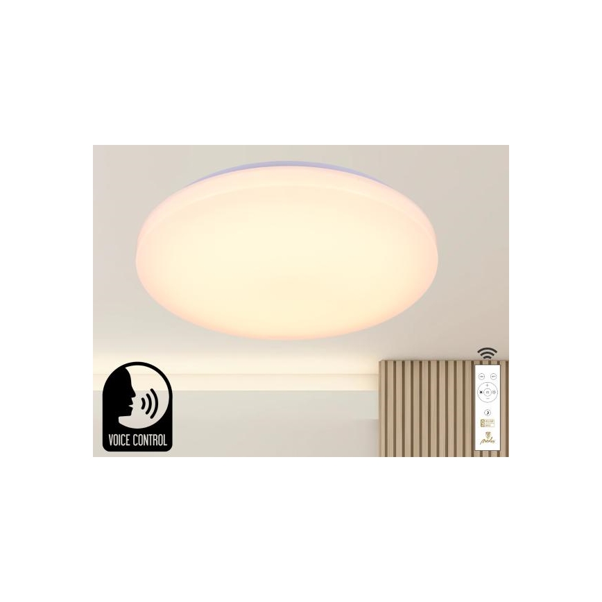 LED Prigušiva plafonjera sa glasovnim upravljanjem OPAL LED/48W/230V 2700-6500K bela + Daljinski upravljač