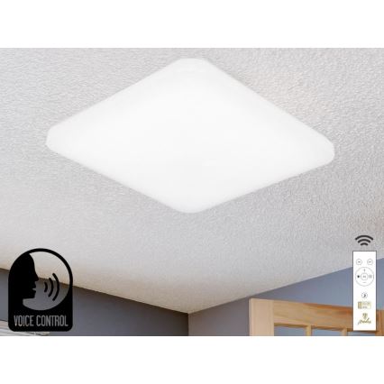 LED Prigušiva plafonjera sa glasovnim upravljanjem OPAL LED/48W/230V 2700-6500K bela + Daljinski upravljač
