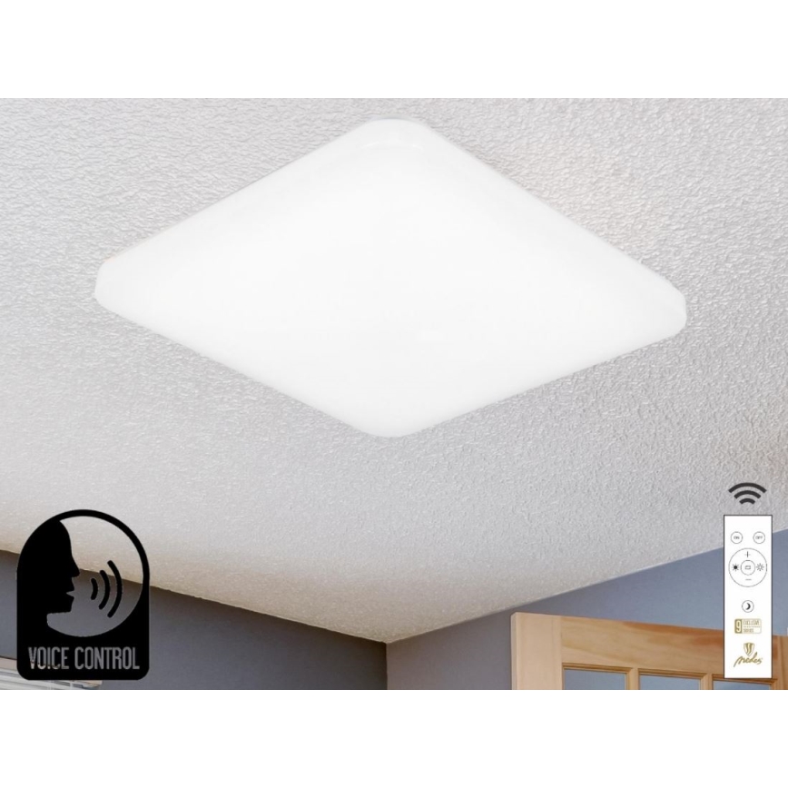 LED Prigušiva plafonjera sa glasovnim upravljanjem OPAL LED/48W/230V 2700-6500K bela + Daljinski upravljač