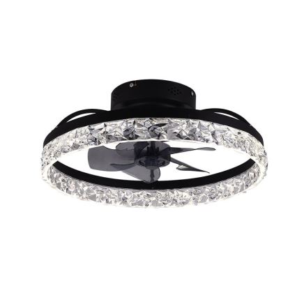 LED Prigušiva plafonjera sa ventilatorom LED/35W/230V 3000-6500K crno + Daljinski upravljač