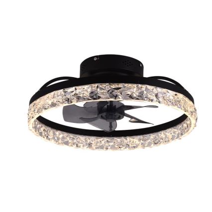 LED Prigušiva plafonjera sa ventilatorom LED/35W/230V 3000-6500K crno + Daljinski upravljač