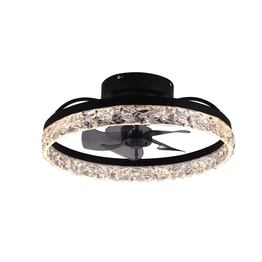 LED Prigušiva plafonjera sa ventilatorom LED/35W/230V 3000-6500K crno + Daljinski upravljač