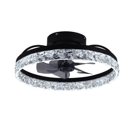 LED Prigušiva plafonjera sa ventilatorom LED/35W/230V 3000-6500K crno + Daljinski upravljač