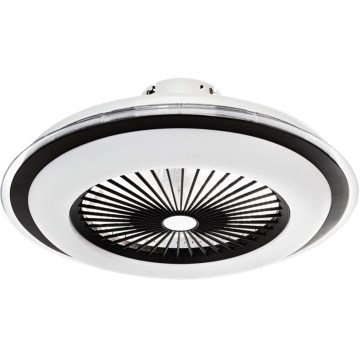 LED Prigušiva plafonjera sa ventilatorom ZONDA LED/48W/230V 3000-6000K crno + Daljinski upravljač
