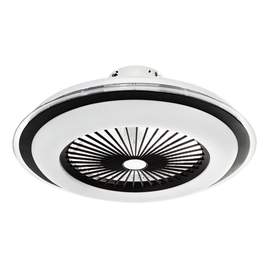 LED Prigušiva plafonjera sa ventilatorom ZONDA LED/48W/230V 3000-6000K crno + Daljinski upravljač