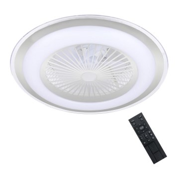 LED Prigušiva plafonjera sa ventilatorom ZONDA LED/48W/230V 3000-6000K srebrno + Daljinski upravljač