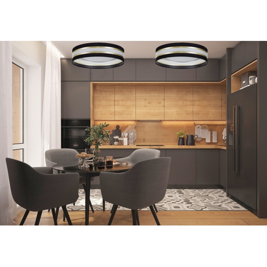 LED Prigušiva plafonjera SMART CORAL GOLD LED/24W/230V crno/zlatna + Daljinski upravljač