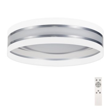 LED Prigušiva plafonjera SMART CORAL LED/24W/230V bela/srebrno + Daljinski upravljač