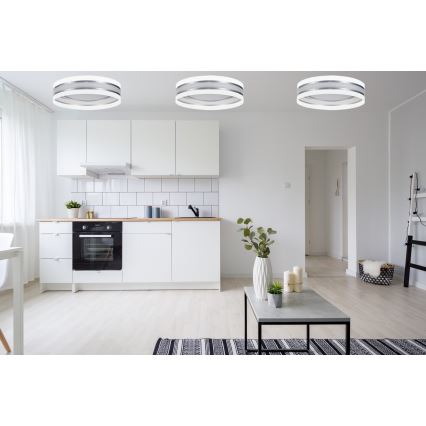 LED Prigušiva plafonjera SMART CORAL LED/24W/230V bela/srebrno + Daljinski upravljač