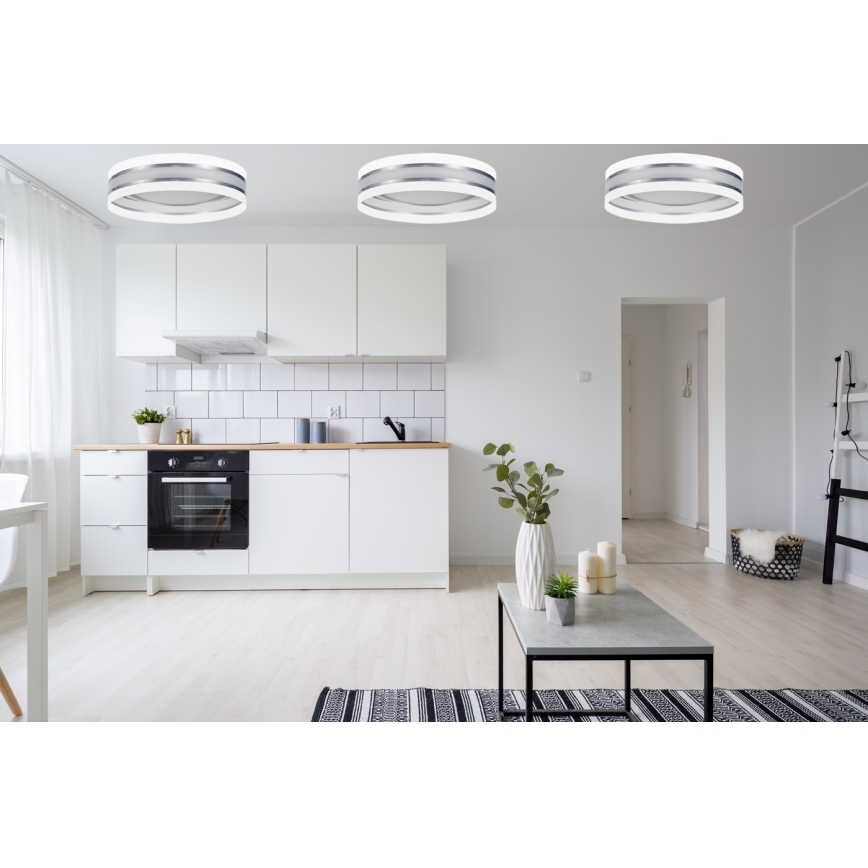 LED Prigušiva plafonjera SMART CORAL LED/24W/230V bela/srebrno + Daljinski upravljač