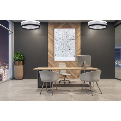 LED Prigušiva plafonjera SMART CORAL LED/24W/230V crno/bela + Daljinski upravljač