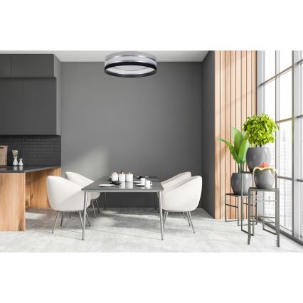LED Prigušiva plafonjera SMART CORAL LED/24W/230V crno/sivo + Daljinski upravljač