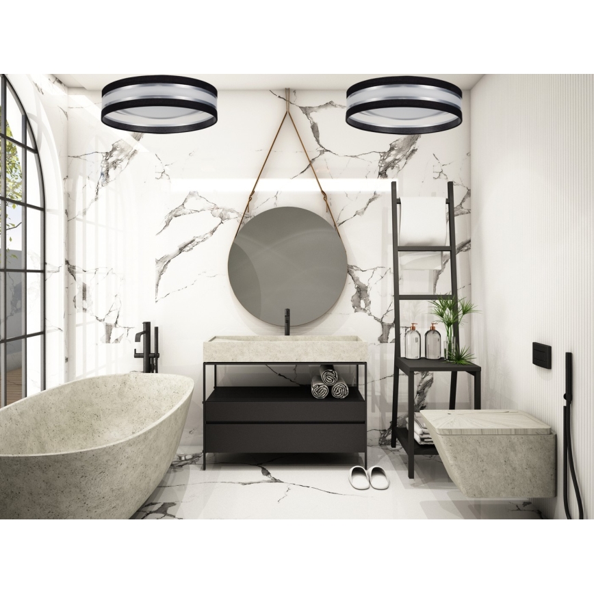 LED Prigušiva plafonjera SMART CORAL LED/24W/230V crno/srebrno + Daljinski upravljač