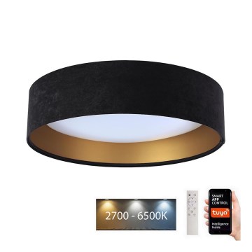 LED Prigušiva plafonjera SMART GALAXY LED/24W/230V pr. 45 cm 2700-6500K Wi-Fi Tuya crno/zlatna + Daljinski upravljač