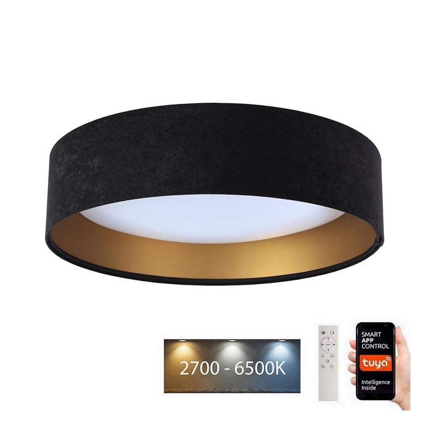 LED Prigušiva plafonjera SMART GALAXY LED/24W/230V pr. 45 cm 2700-6500K Wi-Fi Tuya crno/zlatna + Daljinski upravljač