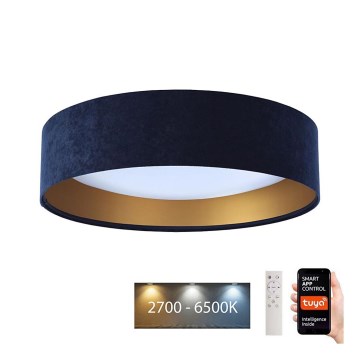 LED Prigušiva plafonjera SMART GALAXY LED/24W/230V pr. 45 cm 2700-6500K Wi-Fi Tuya plava/zlatna + Daljinski upravljač