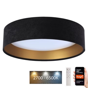 LED Prigušiva plafonjera SMART GALAXY LED/36W/230V pr. 55 cm 2700-6500K Wi-Fi Tuya crno/zlatna + Daljinski upravljač